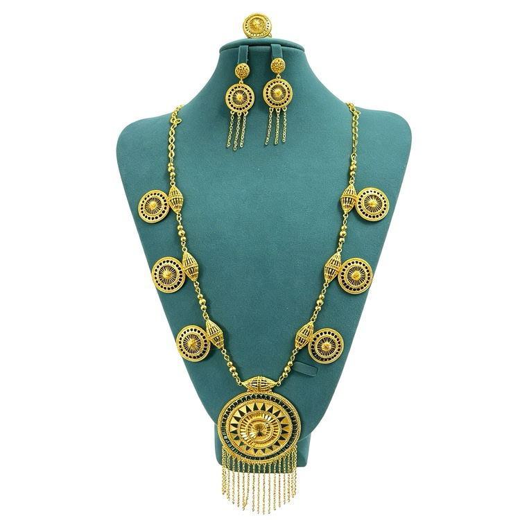 3-Piece Set: Earring  & Necklace & Ring, Alloy with 24K Gold Plating for Women