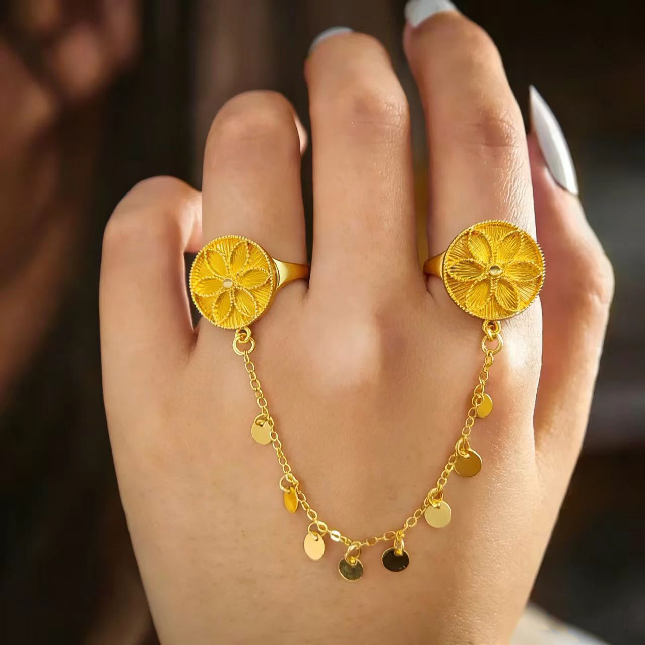 24k Color Alloy Gold-plated Ring
