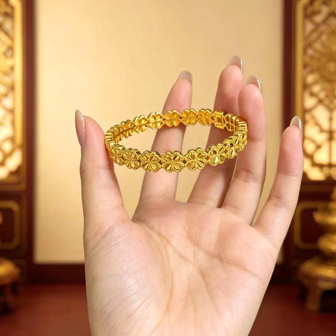 1 PCS 24k Color Gold-plated Copper bangle