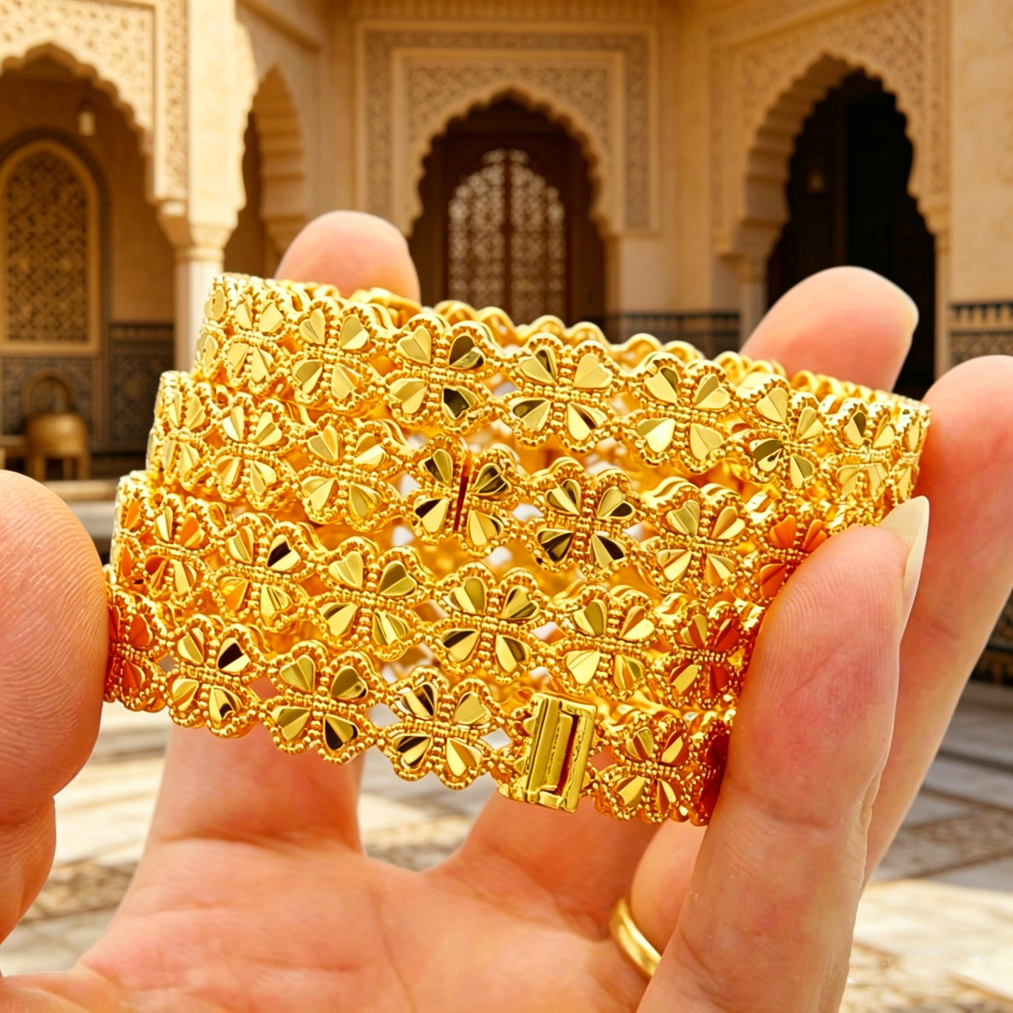 1 PCS 24k Color Gold-plated Copper bangle