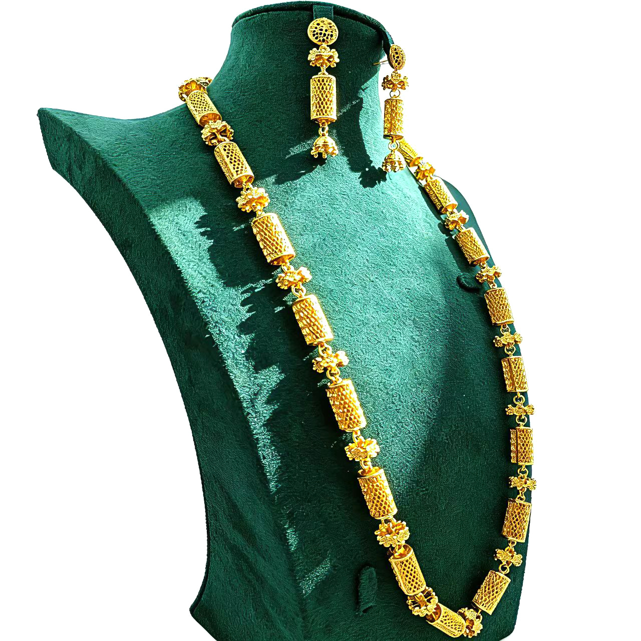 2-Piece Set: Earring  & Necklace, Alloy with 24K Gold Plating for Women