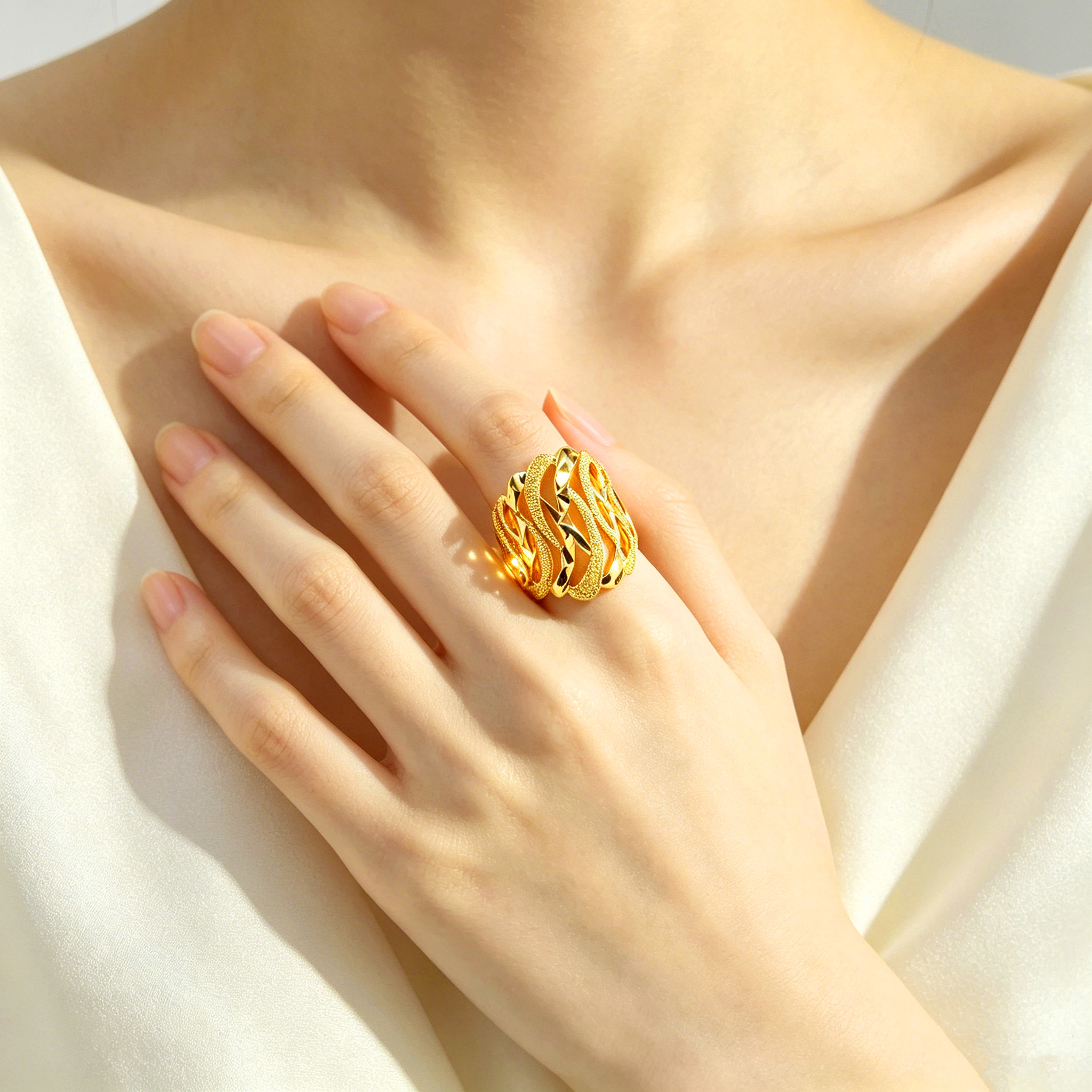 24k Color Copper Gold-plated Ring