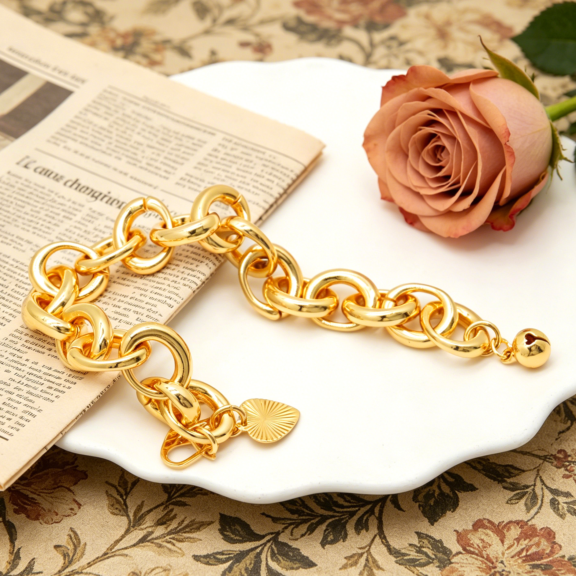 24k Color Gold-plated Copper Handmade Bracelet