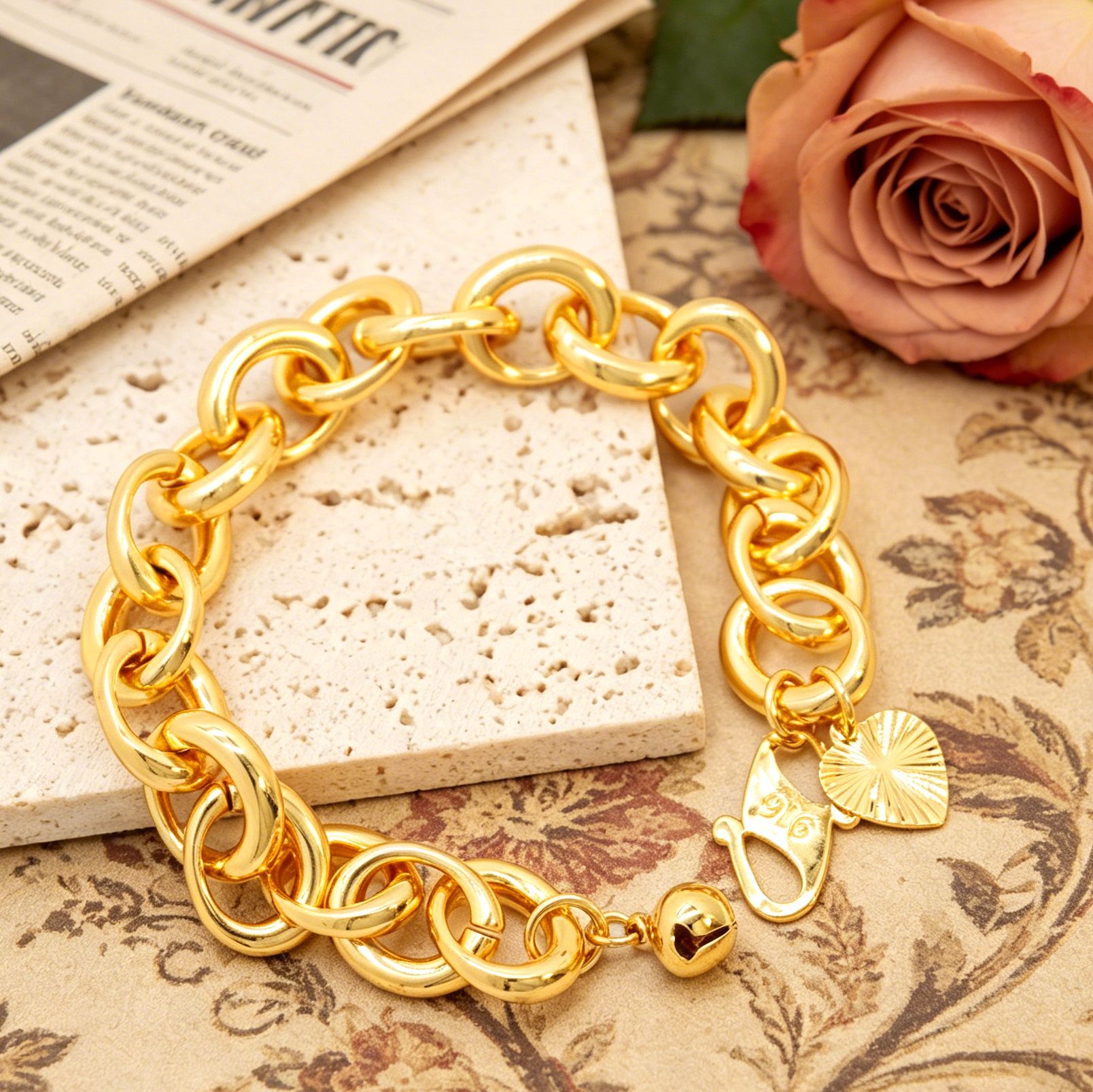 24k Color Gold-plated Copper Handmade Bracelet