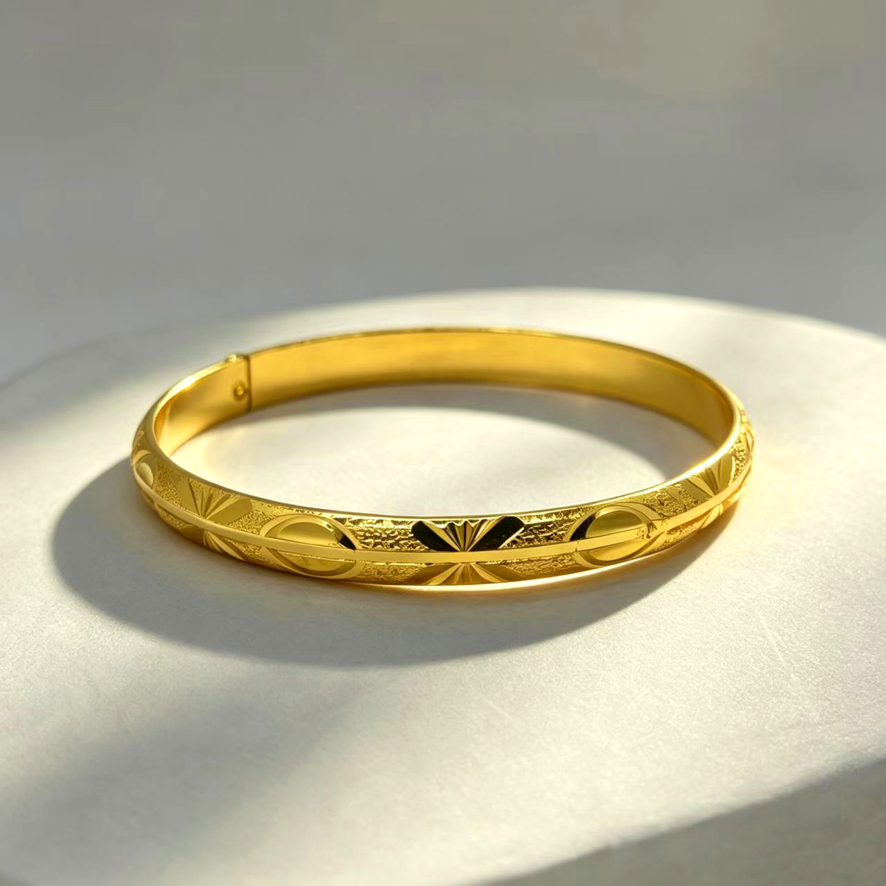 1 PCS 24k Color Gold-plated Copper bangle