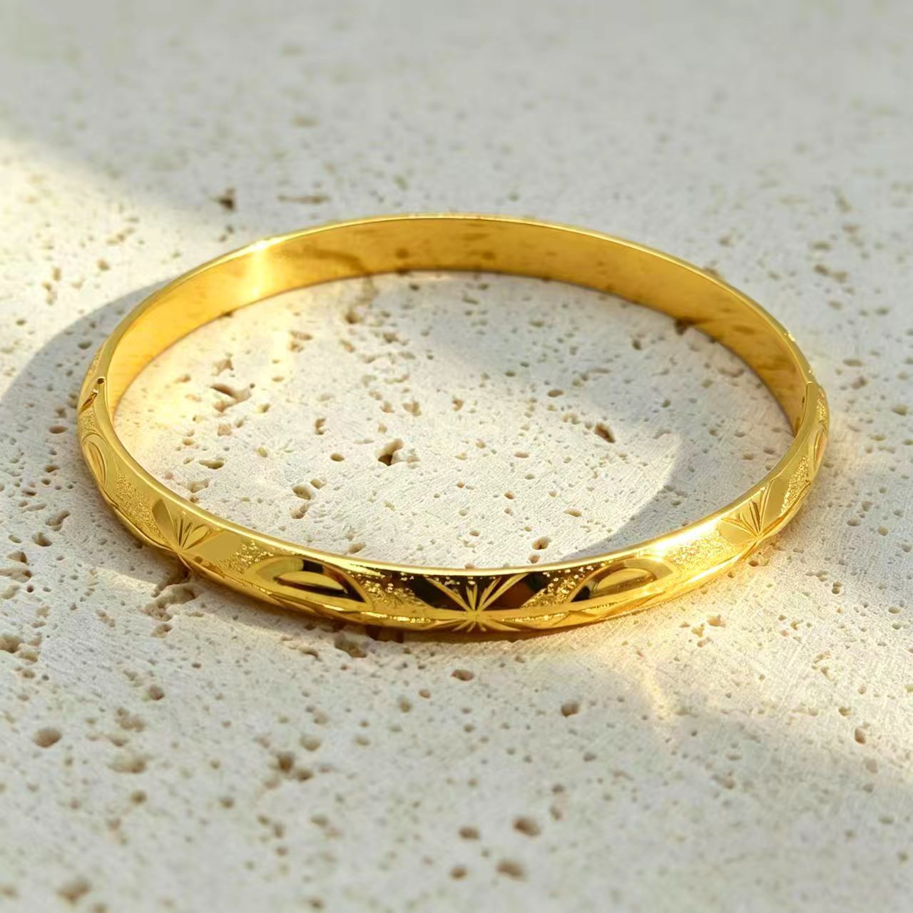 1 PCS 24k Color Gold-plated Copper bangle