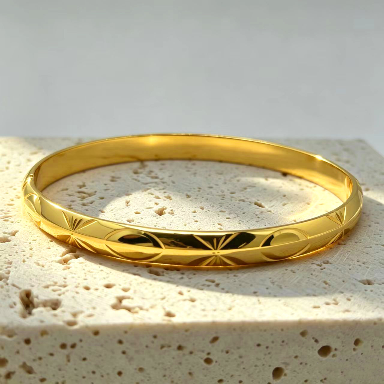 1 PCS 24k Color Gold-plated Copper bangle