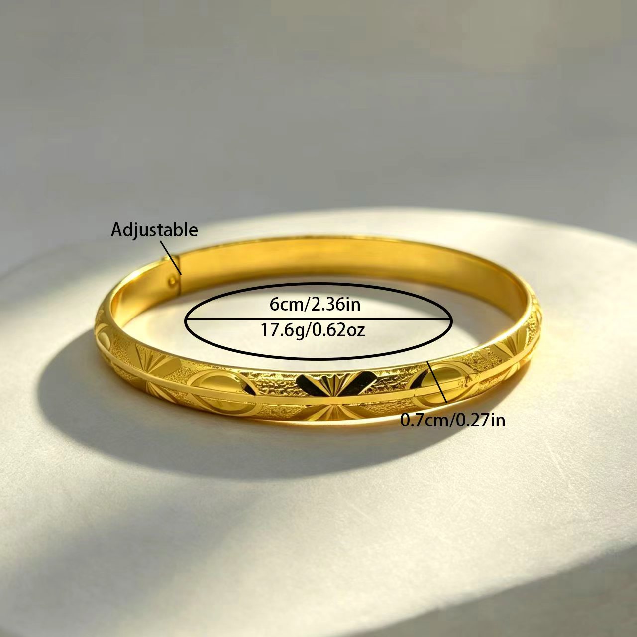 1 PCS 24k Color Gold-plated Copper bangle
