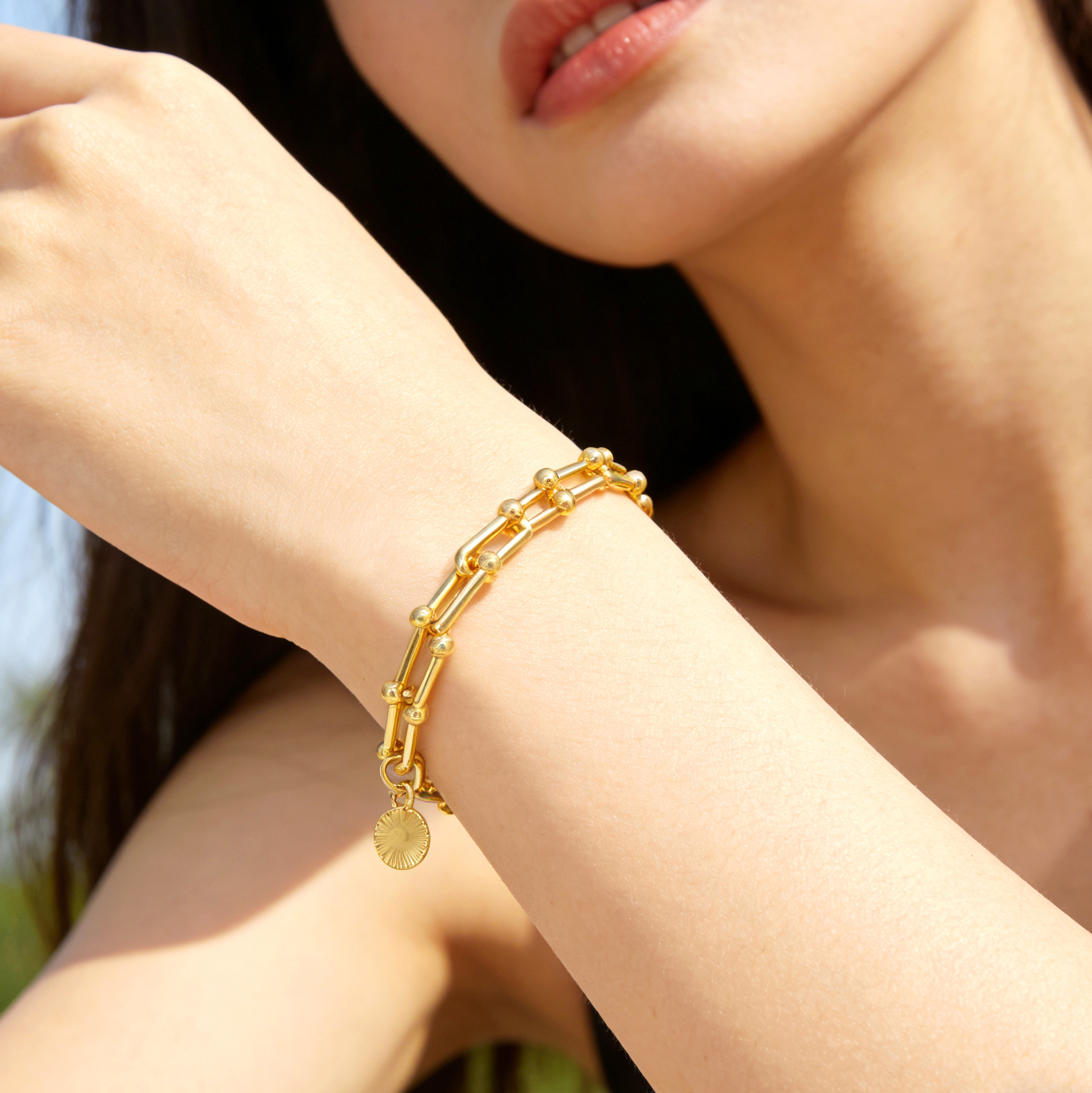 24k Color Gold-plated Copper Handmade Bracelet