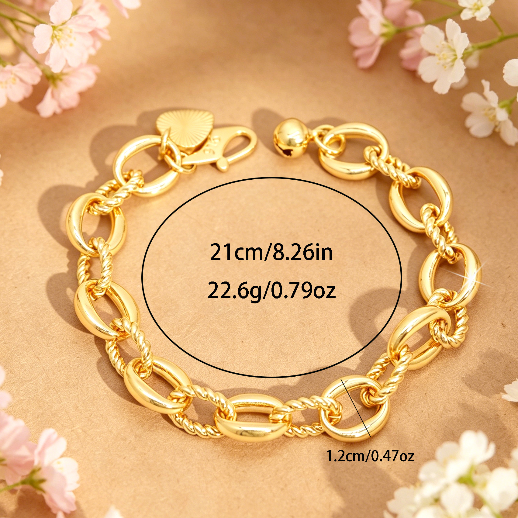 24k Color Gold-plated Copper Handmade Bracelet