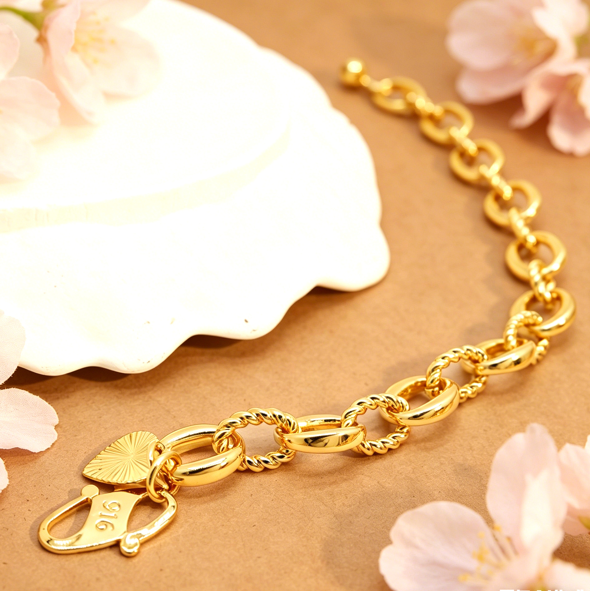 24k Color Gold-plated Copper Handmade Bracelet