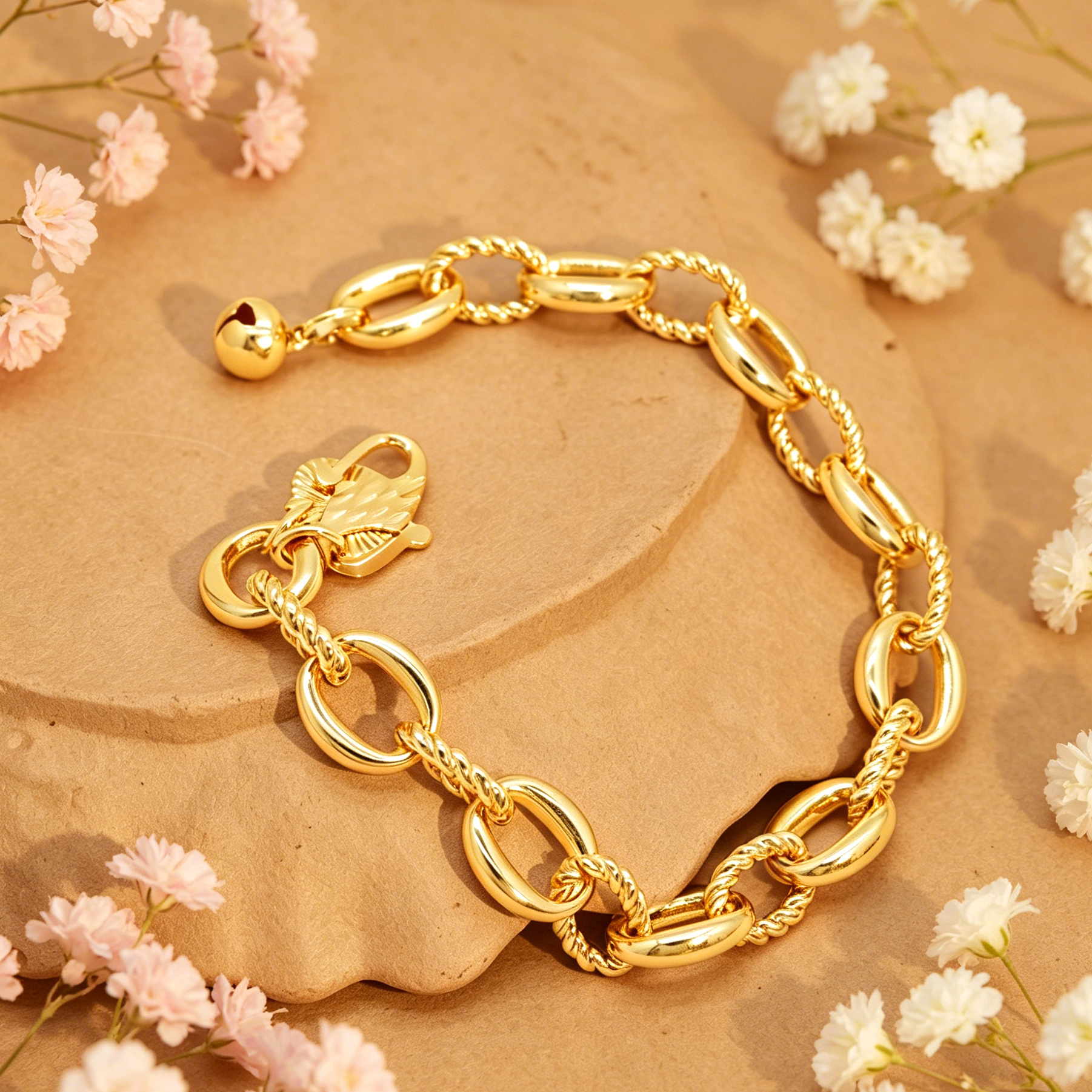 24k Color Gold-plated Copper Handmade Bracelet