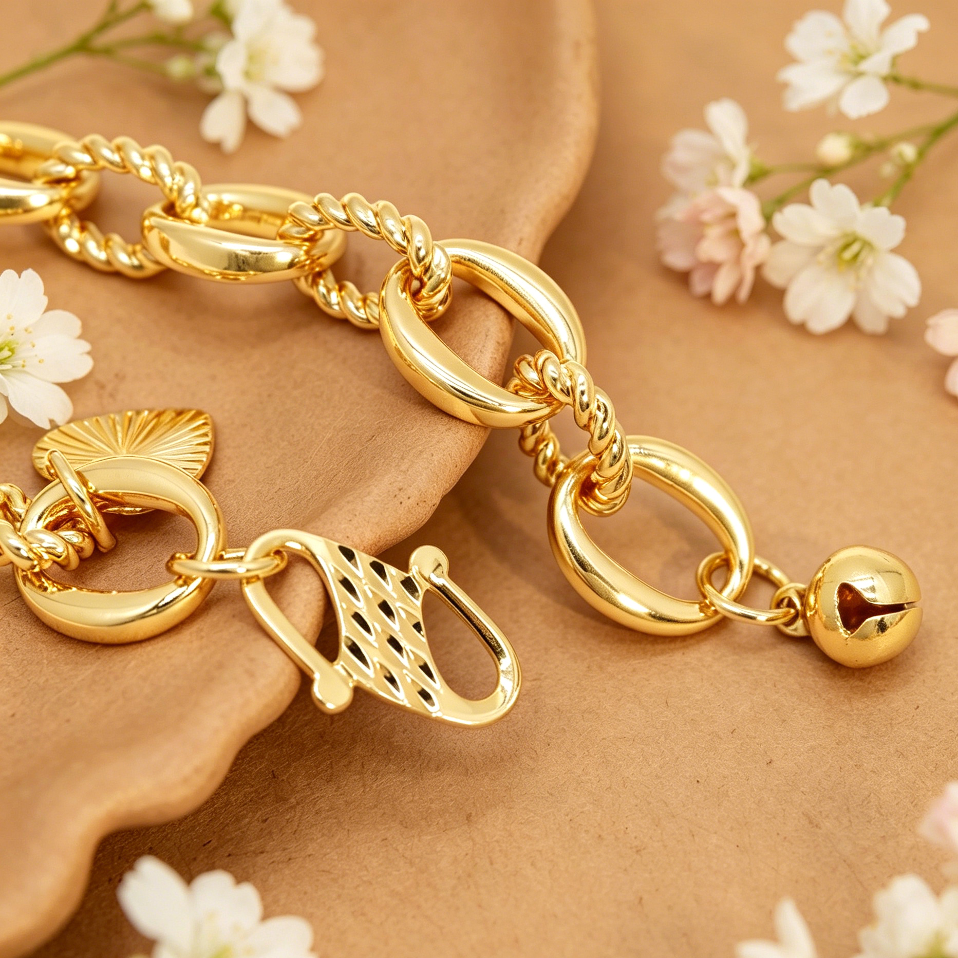 24k Color Gold-plated Copper Handmade Bracelet
