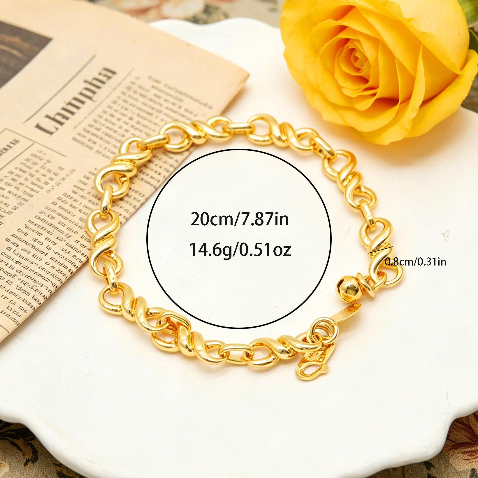 24k Color Gold-plated Copper Handmade Bracelet