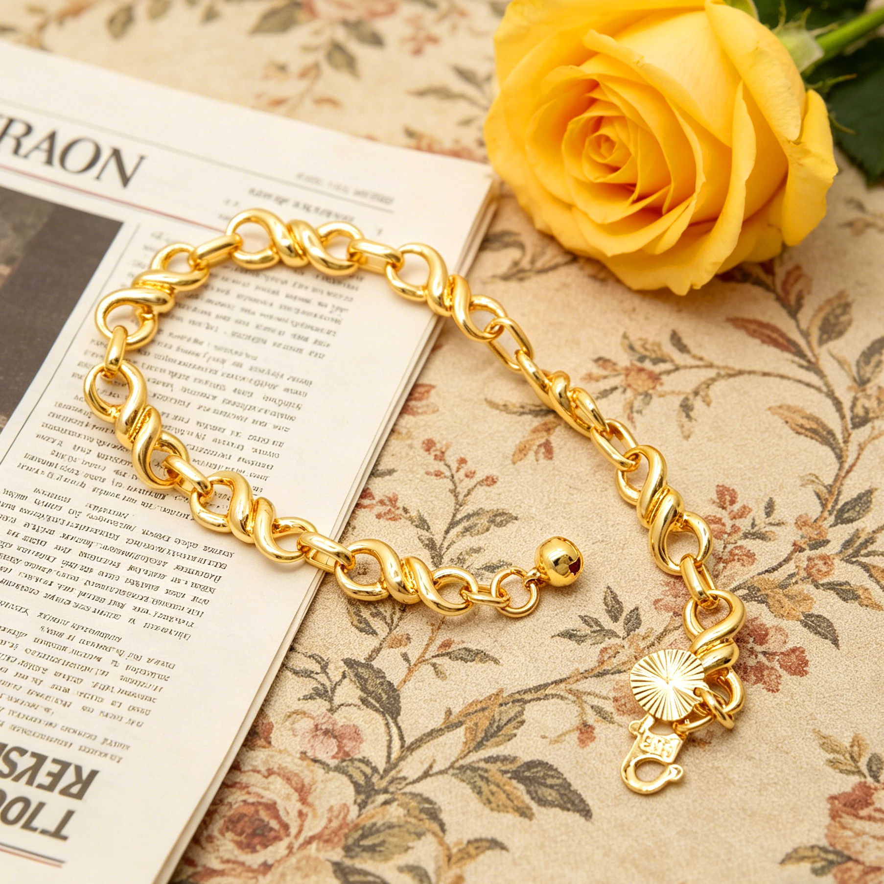 24k Color Gold-plated Copper Handmade Bracelet