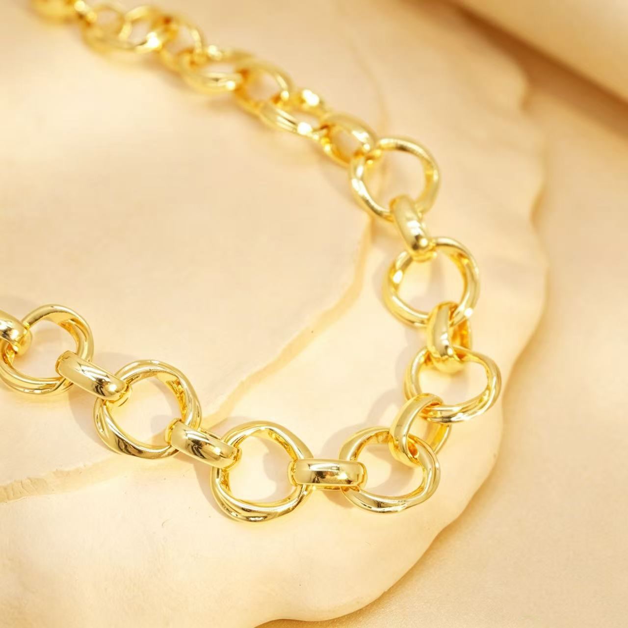 24k Color Gold-plated Copper Handmade Bracelet