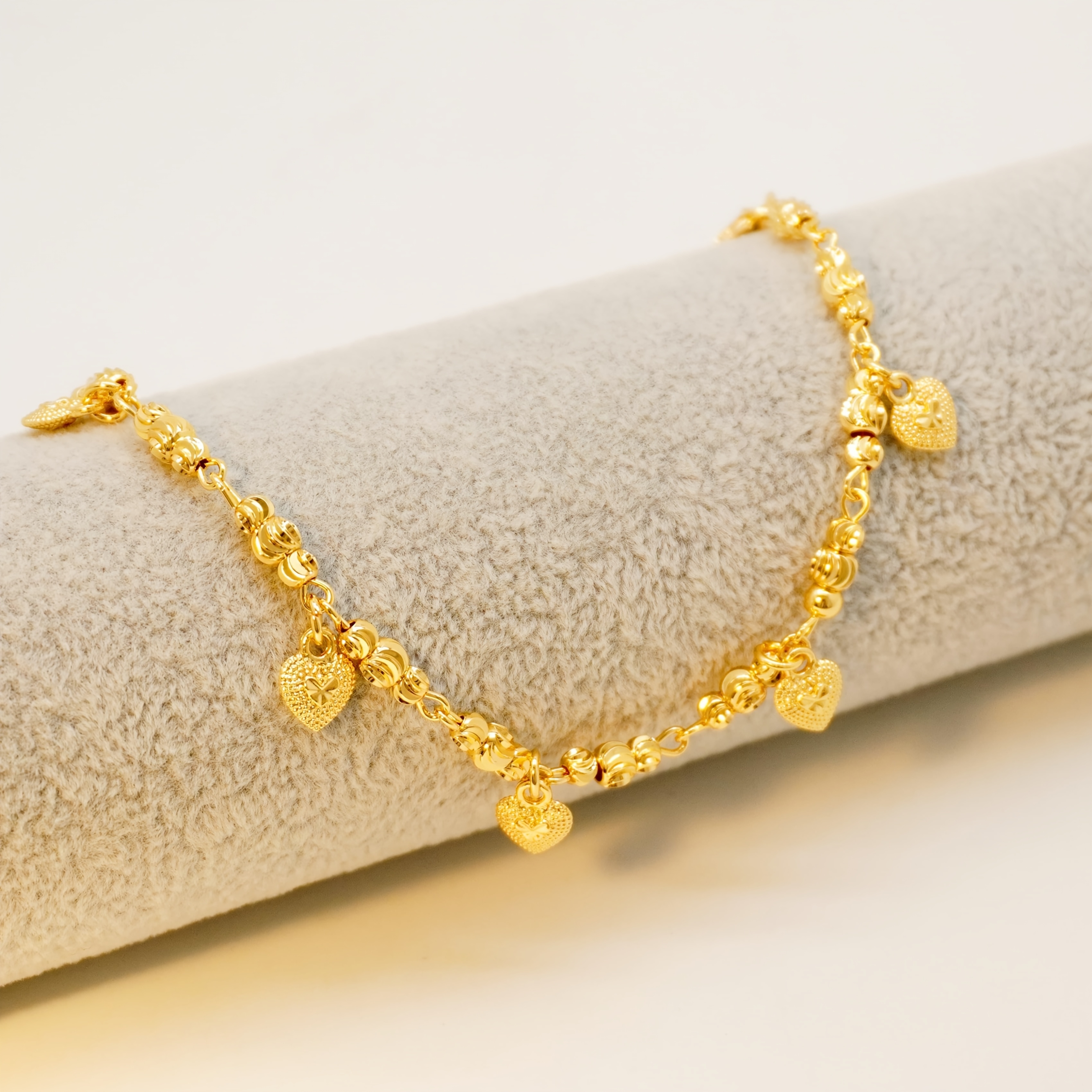 24k Gold-plated Copper Heart-Shaped Bracelet