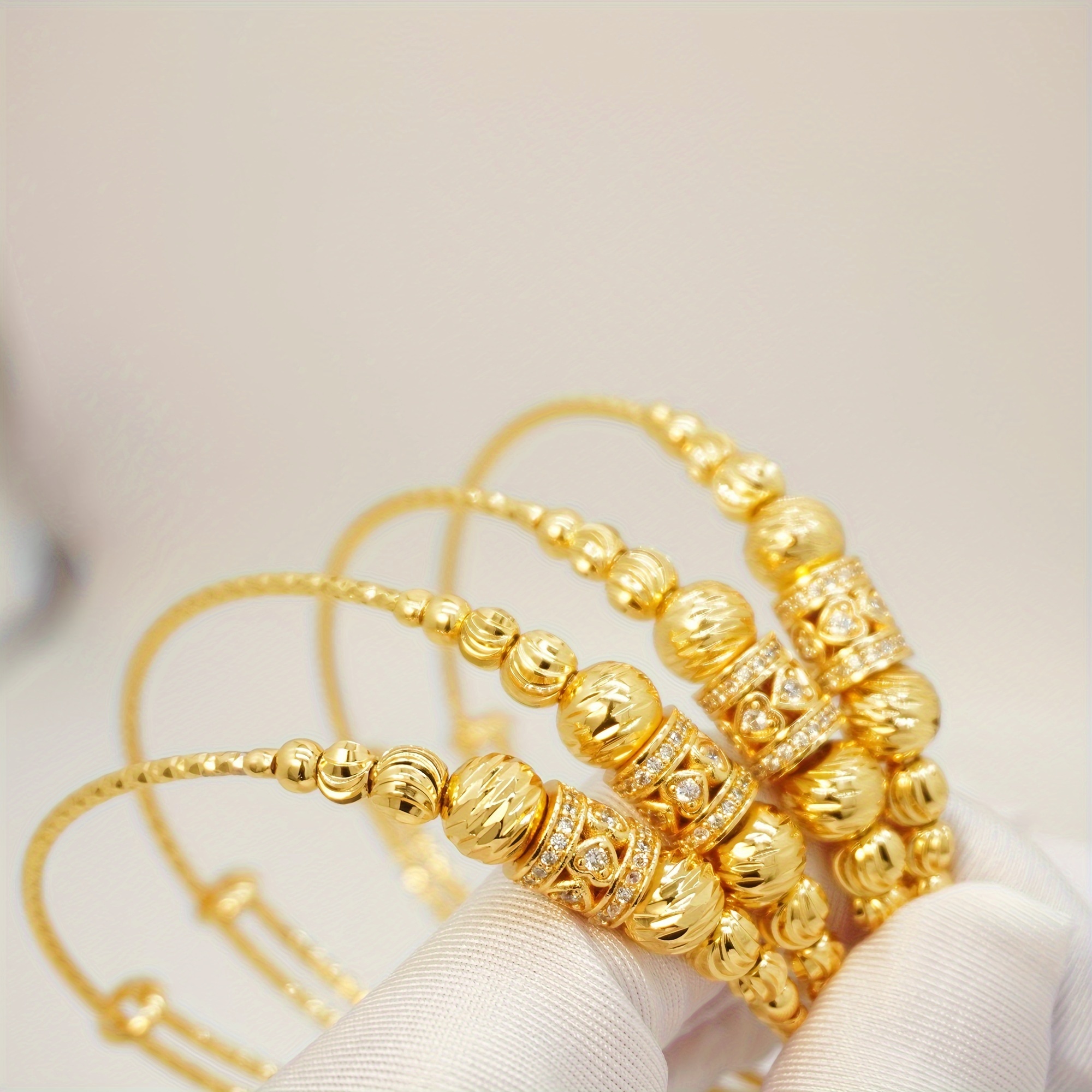 1 PCS 24k Color Gold-plated Copper bangle