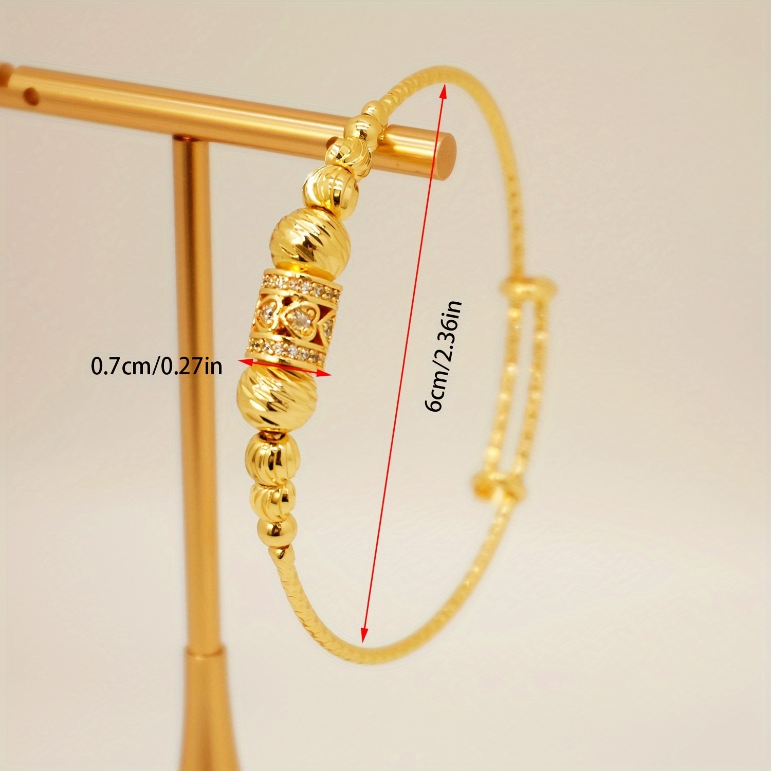1 PCS 24k Color Gold-plated Copper bangle