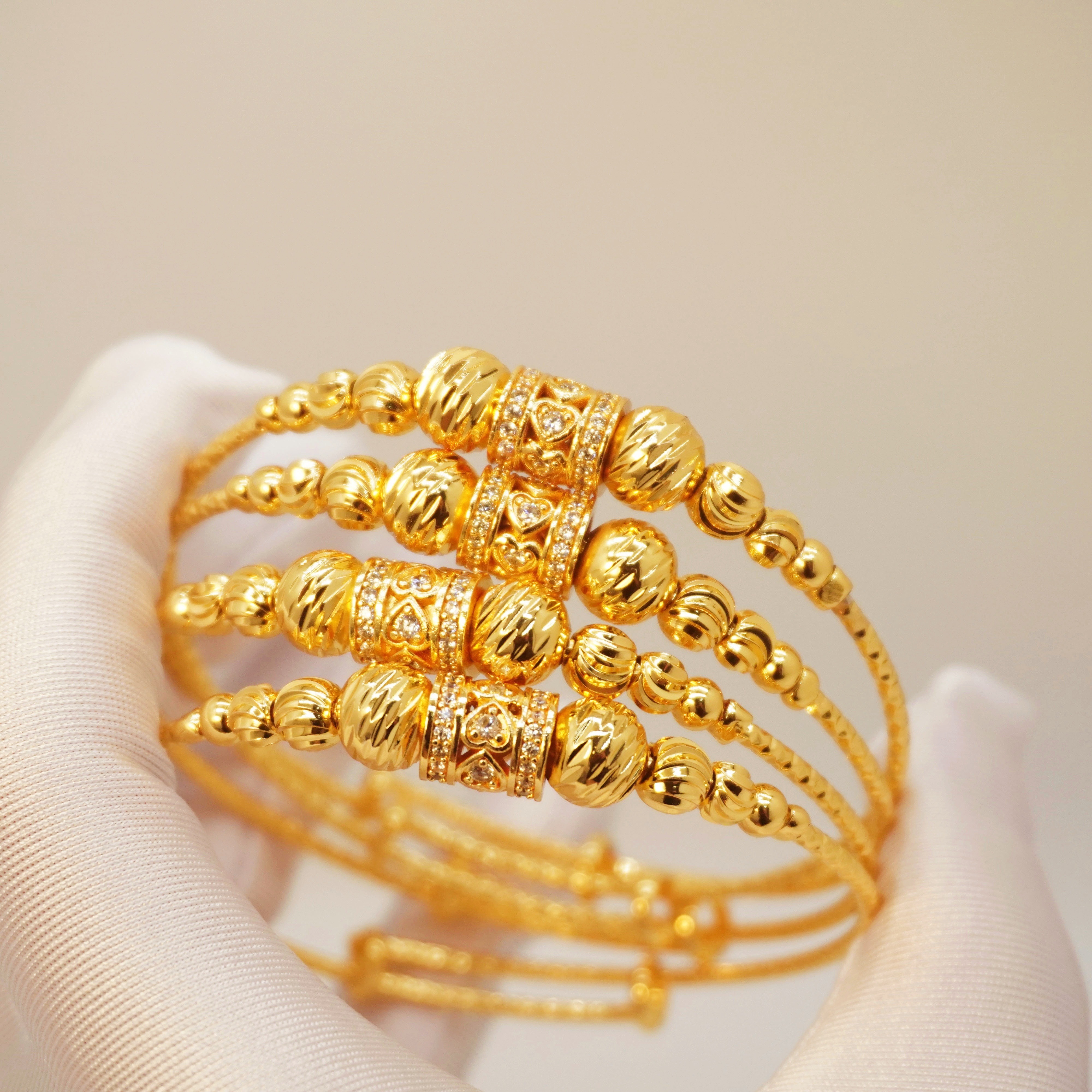 1 PCS 24k Color Gold-plated Copper bangle
