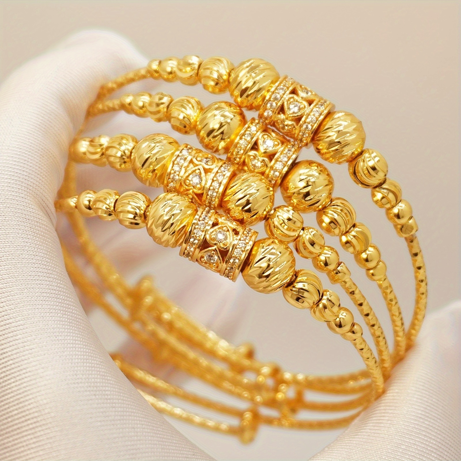1 PCS 24k Color Gold-plated Copper bangle