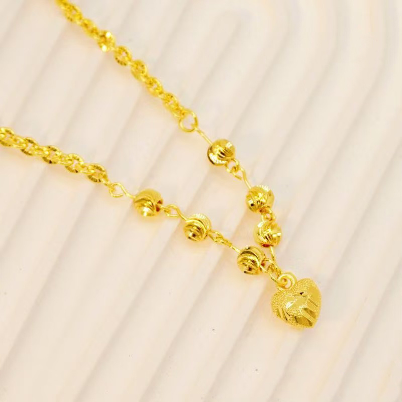 24k Color Gold-plated Copper Heart-Shaped Bracelet