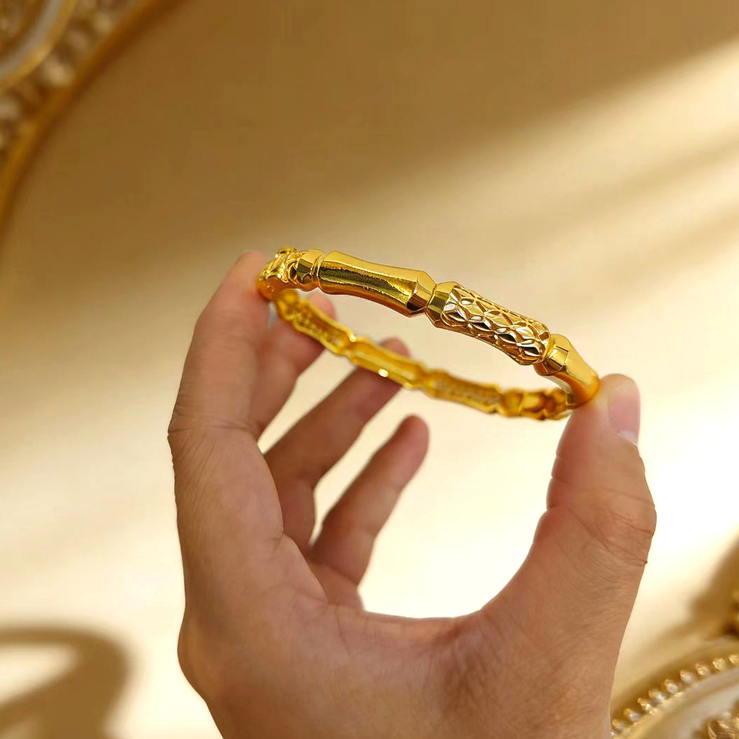 1 PCS 24k Color Gold-plated Copper bangle