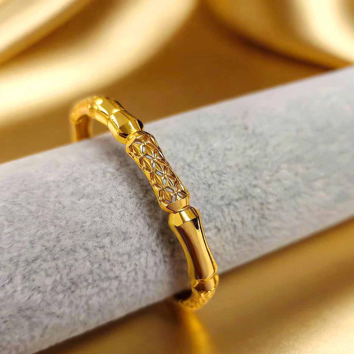 1 PCS 24k Color Gold-plated Copper bangle
