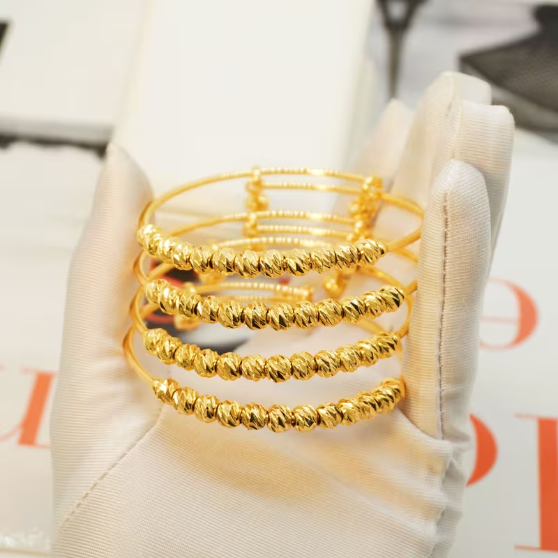 1 PCS 24k Color Gold-plated Copper bangle