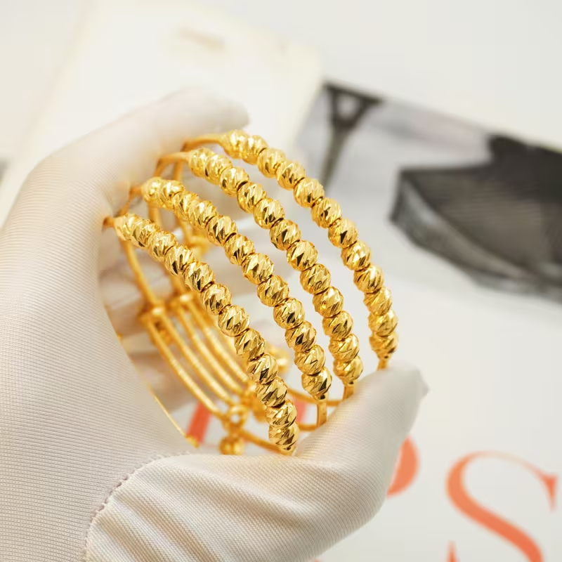 1 PCS 24k Color Gold-plated Copper bangle