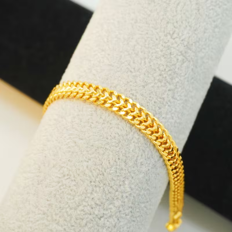 24k Color Gold-plated Copper Heart-Shaped Bracelet
