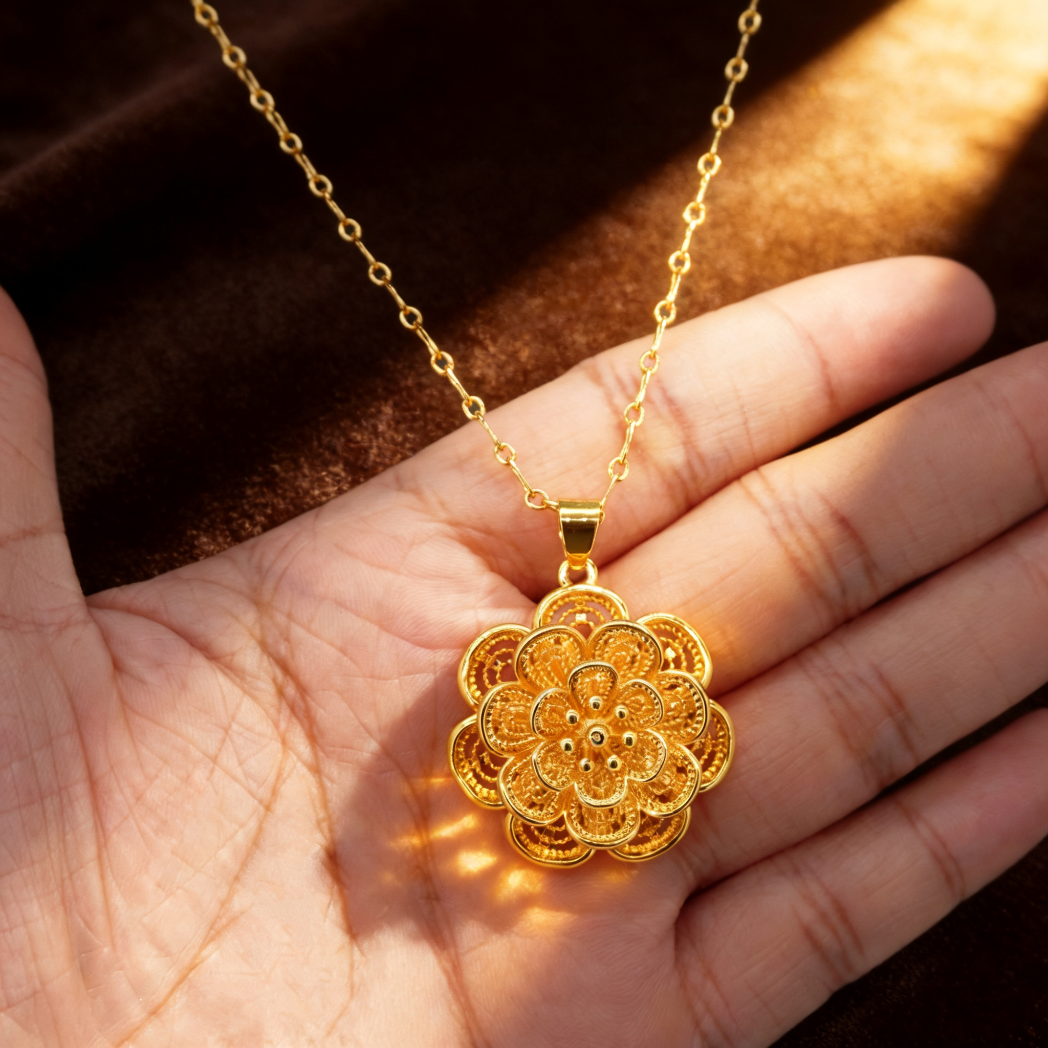 24k Color Copper Gold-plated Single Pendant-17