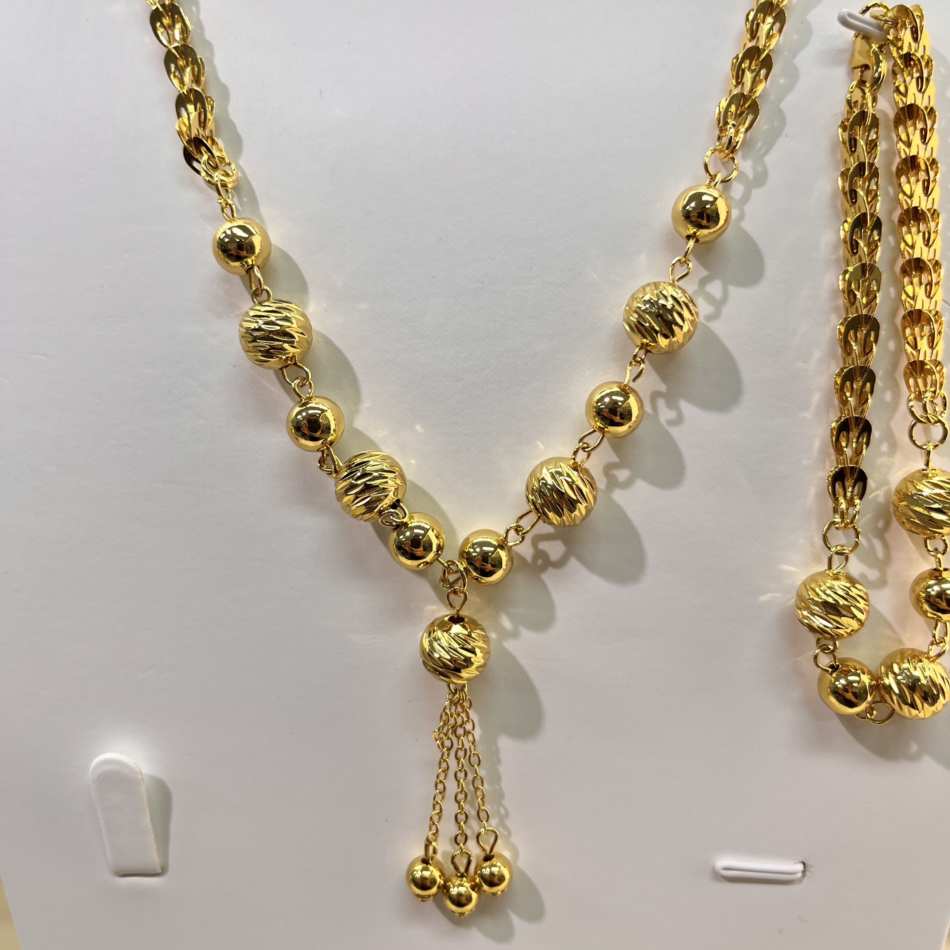 3-piece Set: Earrings, Necklace, and Bracelet; Made of Copper with a 24K Gold-plated Finish, women's style