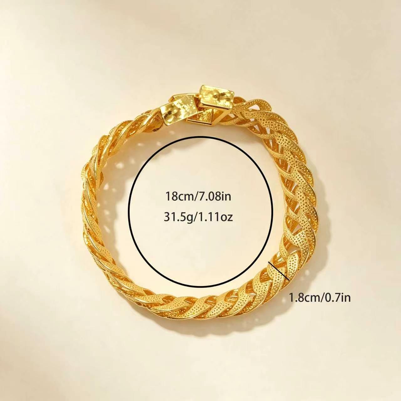 24k Color Gold-plated Copper Bracelet-9-18N