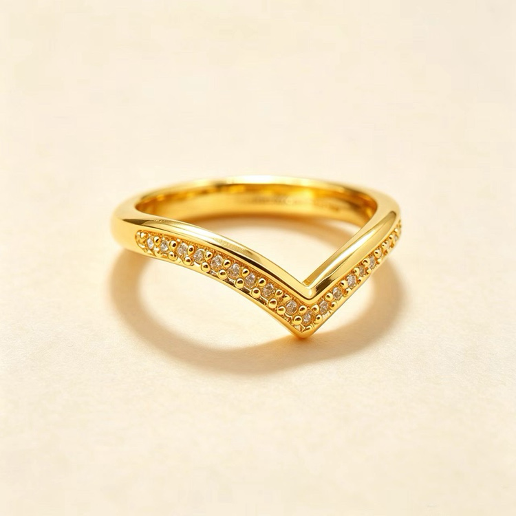 [Copy]Gold-Plated Copper Zircon Ring-06