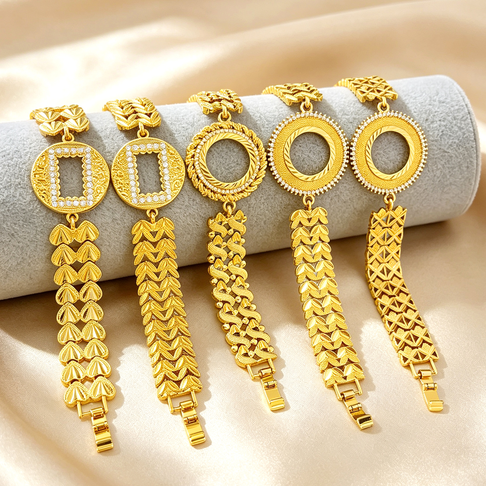 Alloy Bracelet Collection：1-piece 24k Color Gold-plated Bracelet-03089ht- 15
