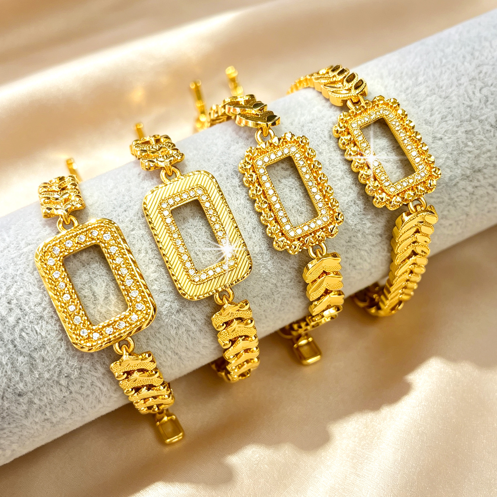 Alloy Bracelet Collection：1-piece 24k Color Gold-plated Bracelet-03068ht- 14