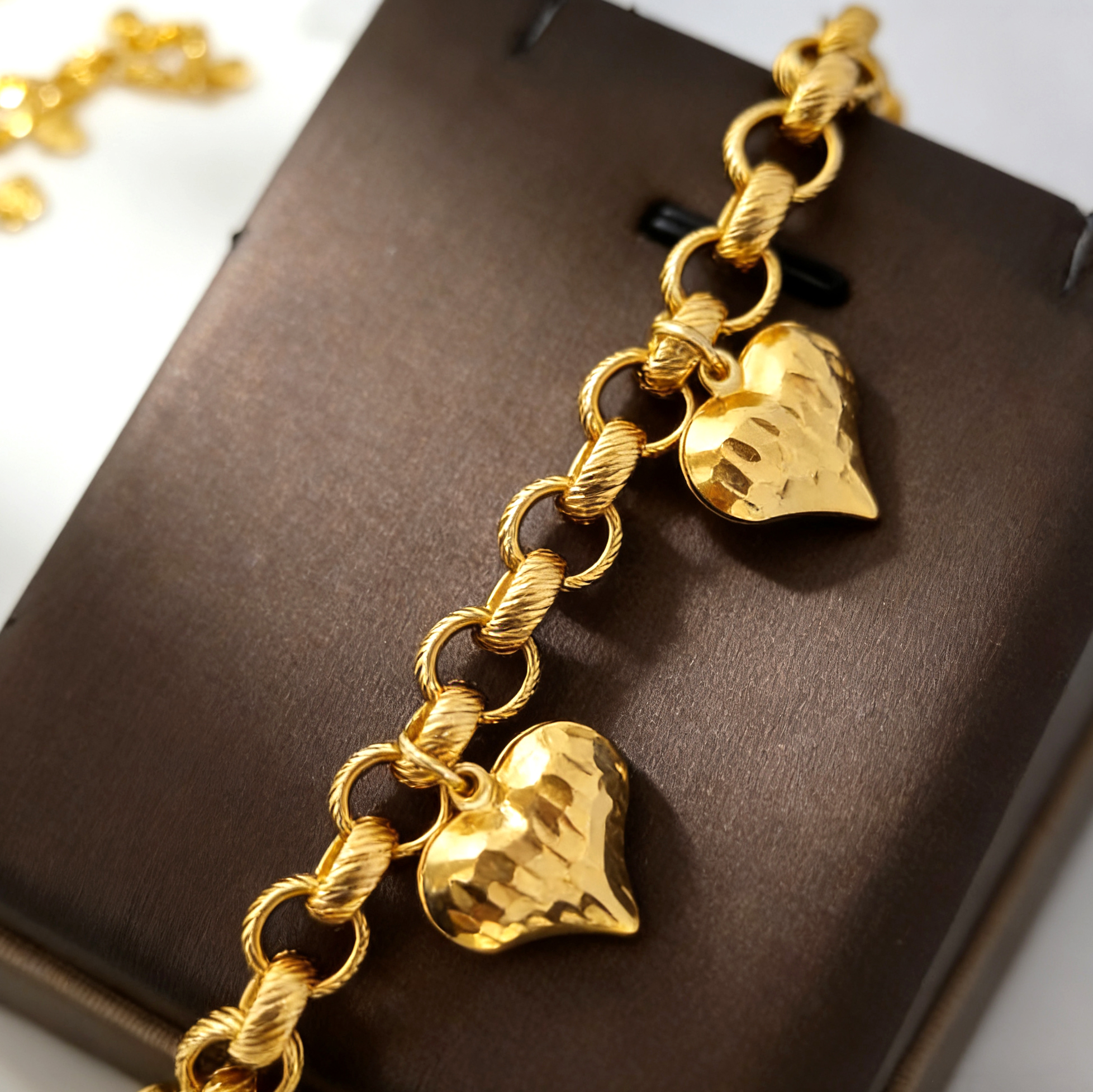 24k Gold-plated Copper Heart-Shaped Bracelet