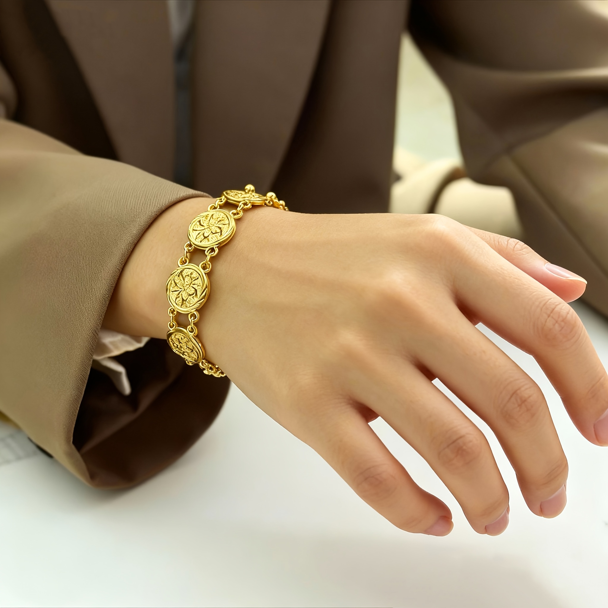 Vietnam Exhibition Daily Ladies Fashion Cross-Border Jewelry Copper Bracelet Wholesale Women'S Fashion Bracelet Bracelet Rose-Grace Jewelry