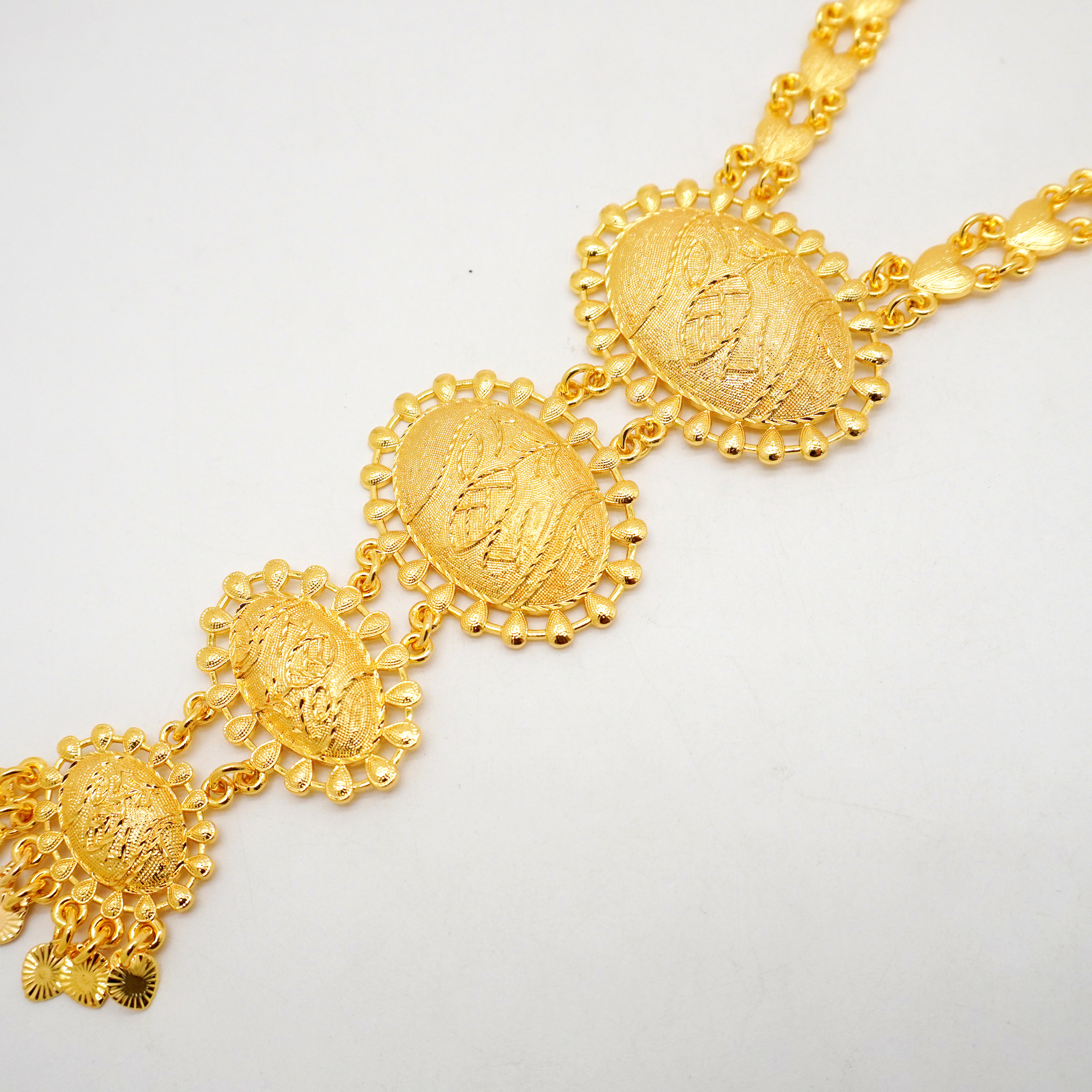 2-Piece Earring and Necklace Set, Alloy with 24K Gold Plating for Women
