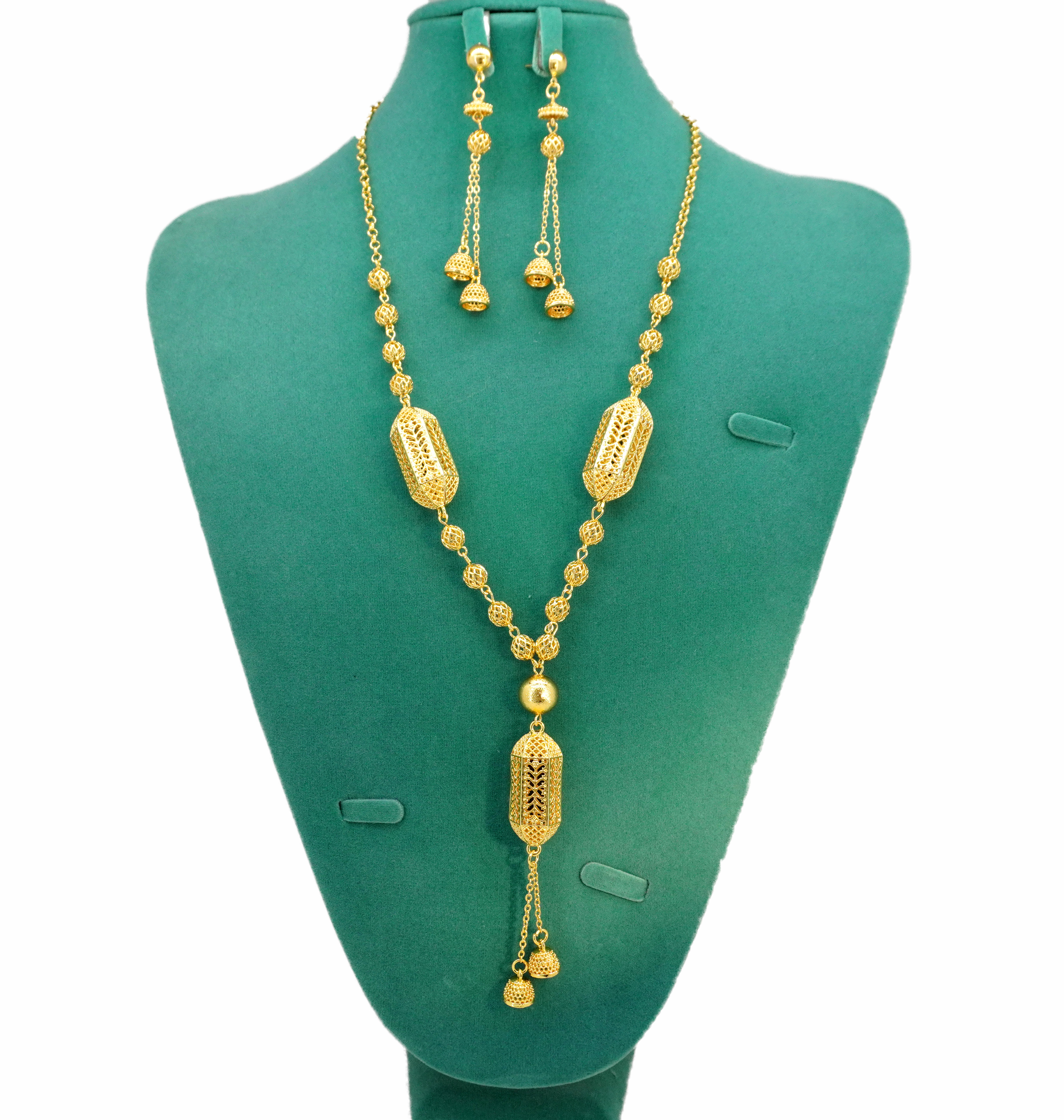 2-Piece Set: Earring  & Necklace, Alloy with 24K Gold Plating for Women