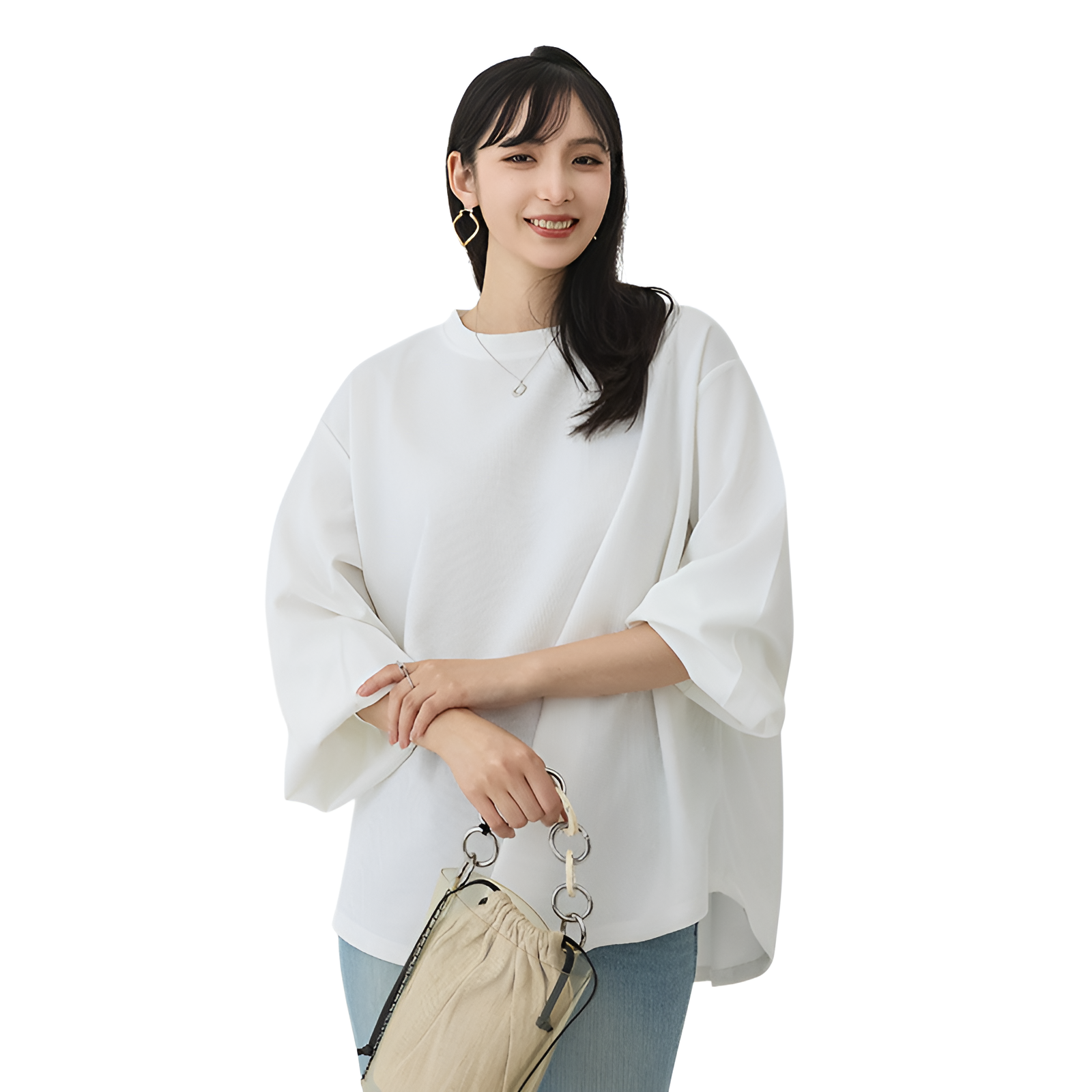 高見え無地カジュアルゆるコーデインナーシャツ