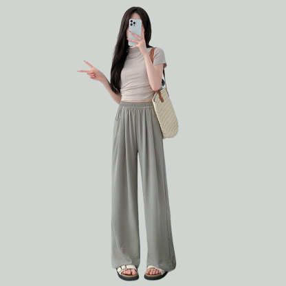【暑さ対策】レディース接触冷感ワイドパンツ