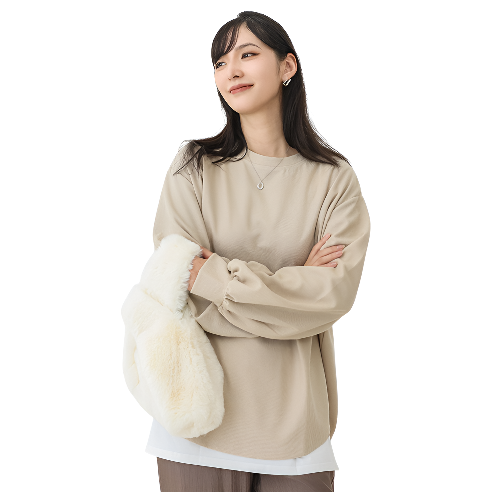 高見え無地カジュアルゆるコーデインナーシャツ