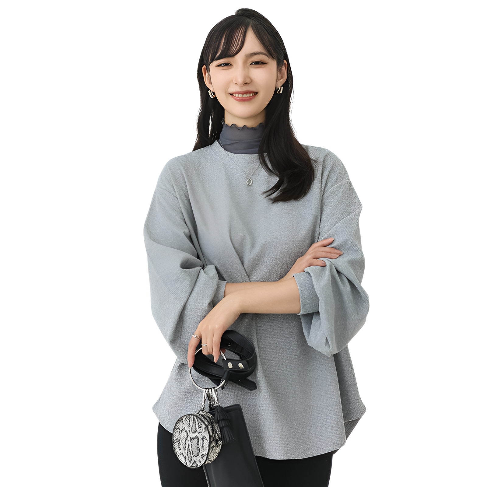 高見え無地カジュアルゆるコーデインナーシャツ