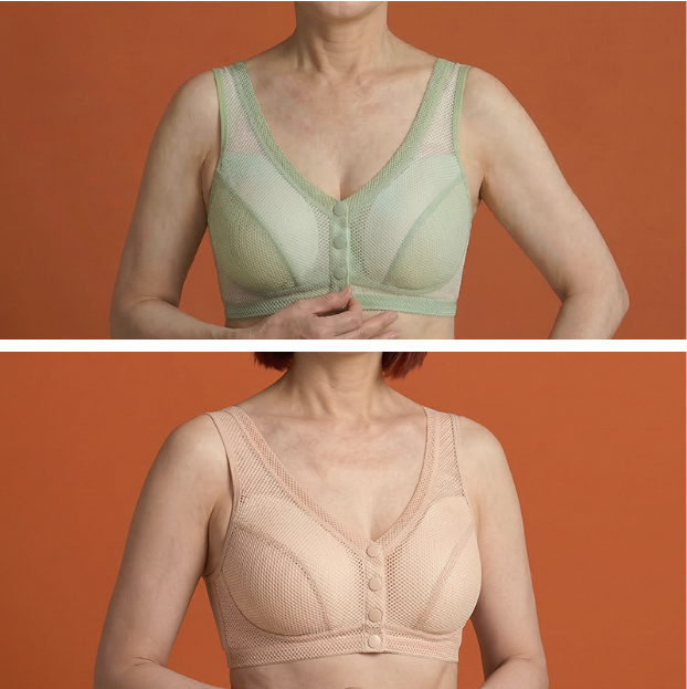 薄款媽媽內衣大碼網孔透氣中老年文胸 前扣老人背心