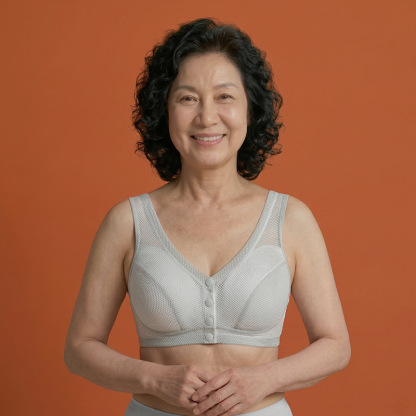 薄款媽媽內衣大碼網孔透氣中老年文胸 前扣老人背心