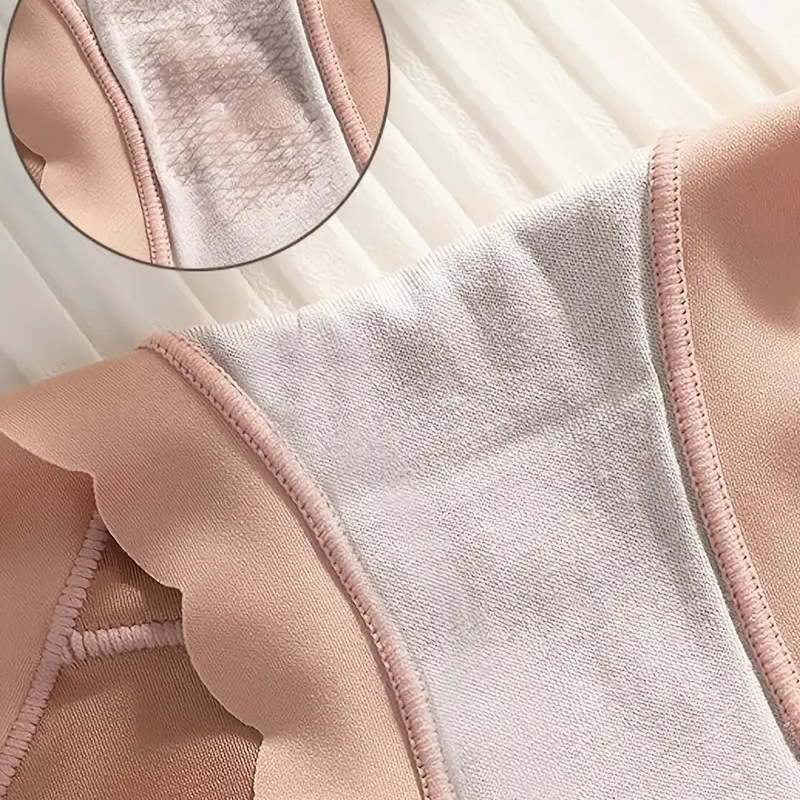 高端緞面內褲 純棉襠中高腰無痕透氣冰絲女三角褲