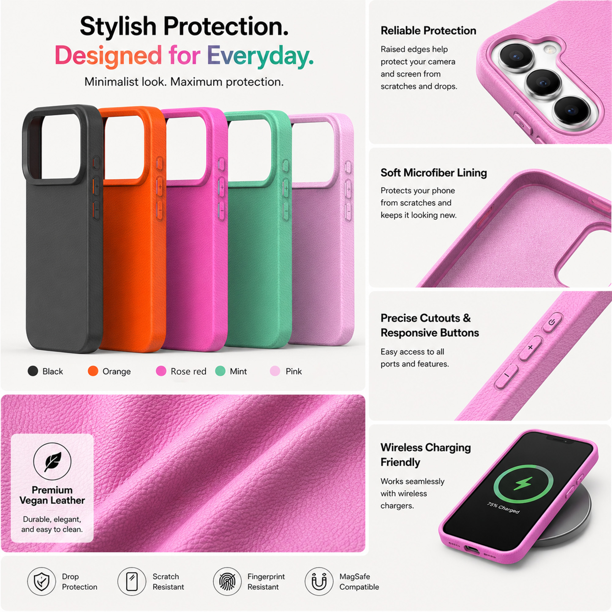 leather-texture phone case for IPHONE