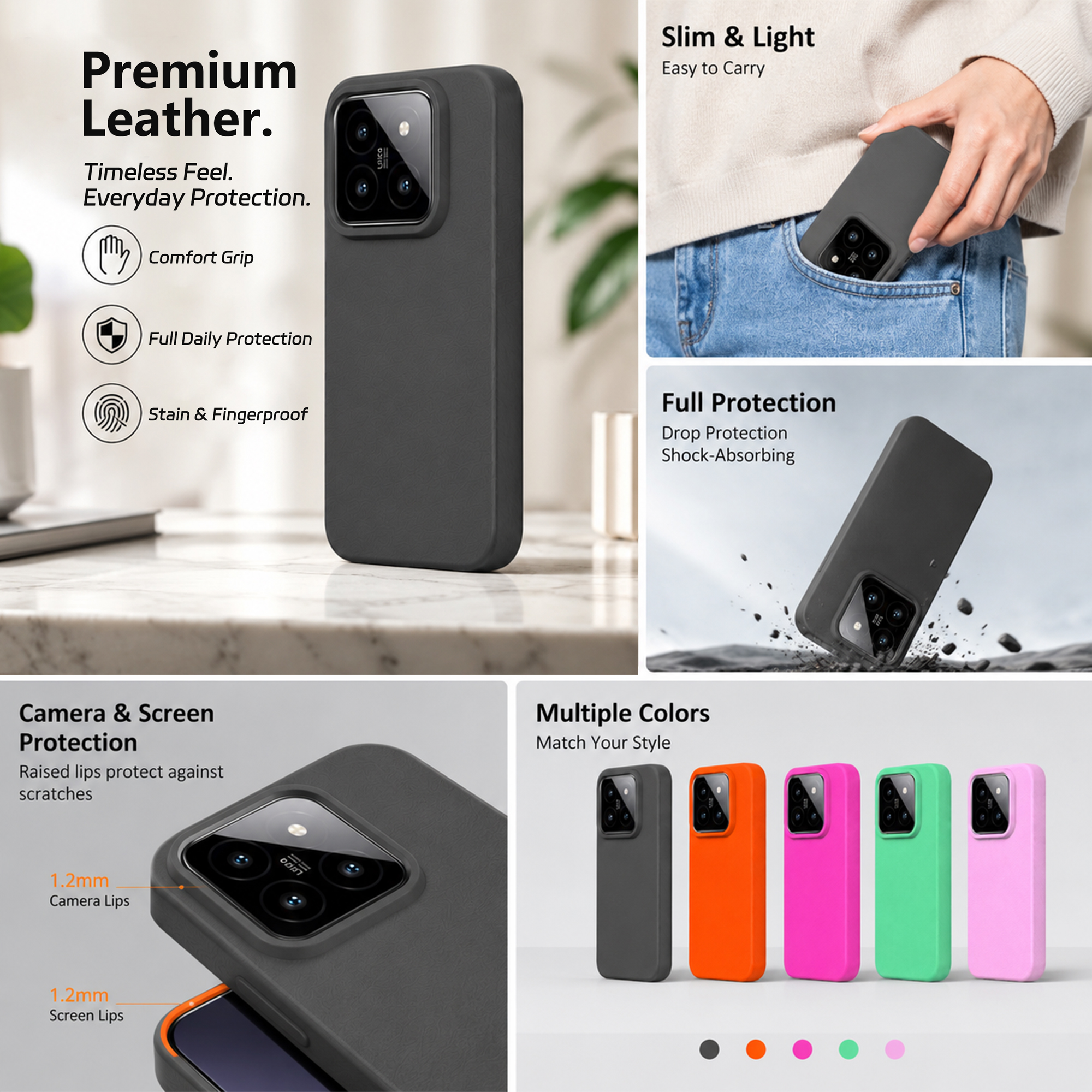 leather-texture phone case for REDMI